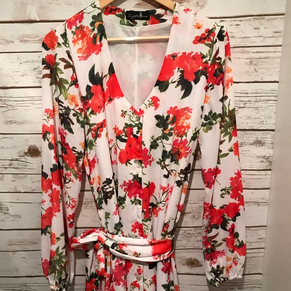 Floral spring dress with long sleeves - Picture 3 of 8